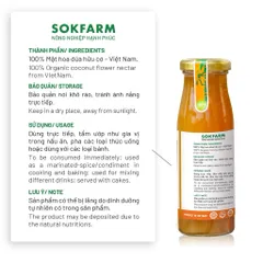 Size 250g mật hoa dừa cô đặc Sokfarm - gia vị hữu cơ