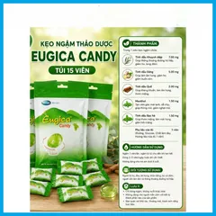 Eugica Candy gói 15 viên kẹo ngậm Mega,Thông Cổ Mát Họng.