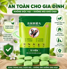 (ComBo 5 gói ) 10 Viên Đuổi Chuột Thảo Mộc Dạng Nén Xua Chuột, Côn Trùng An Toàn Thú Cưng Dùng Cho Nhà Kho Bếp Gara, Ô Tô -