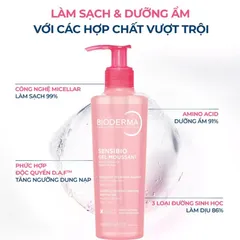 Sữa Rửa Mặt Dạng Gel Bioderma Cho Da Nhạy Cảm Sensibio Gel Moussant 200ml [hàng nhập khẩu]