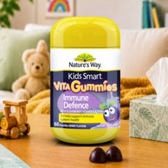 Kẹo Dẻo Tăng Cường Đề Kháng cho Bé Từ 2 Tuổi Trở Lên Nature's Way Kids Smart Vita Gummies Immune Defence 60 viên - S/P Chuẩn Úc