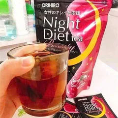 Trà giảm cân Collagen NIGHT DIET TEA Orihiro 16 túi lọc (Hồng) 802380