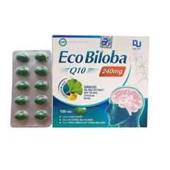 Eco Biloba Q10 Đại Uy hộp 100 viên giúp tăng cường tuần hoàn não