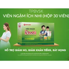 Viên ngậm ho Ích Nhi hỗ trợ làm giảm các triệu chứng ho khan, ho có đờm