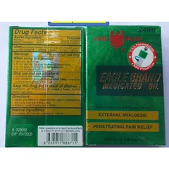 01 Chai Dầu Gió Xanh Con Ó Eagle Brand 2 Nắp Mỹ 24ML mẫu rồng(Singapore sx cho thị trường Mỹ)