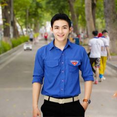 Áo sơ mi Đoàn Thanh niên chất vải thoáng mát một túi (30-72kg)