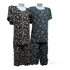 Bộ quần áo chất vải Lanh cộc tay quần lửng có túi cho bà (38-68kg)