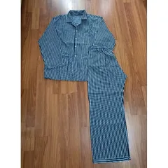 S001 - Set bộ Pijama dài sọc trung tuổi (Freesize 50-70kg)