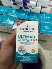 Nordic Naturals Ultimate Omega-D3 viên mềm bổ sung dầu cá 1280 mg Omega-3 + 1000 IU Vitamin D3 90 viên cho tim mạch và xương khỏe mạnh.