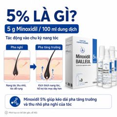 Xịt mọc tóc Minoxidil 5% BAILLEUL - Giảm rụng tóc, kích thích mọc tóc hiệu quả cho nam và nữ - Best Seller Pháp