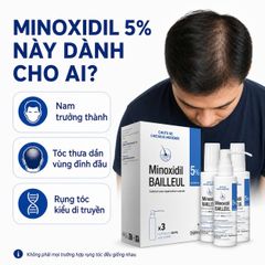Xịt mọc tóc Minoxidil 5% BAILLEUL - Giảm rụng tóc, kích thích mọc tóc hiệu quả cho nam và nữ - Best Seller Pháp