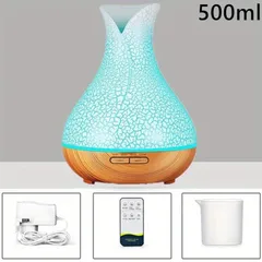 [ BH 12 THÁNG ] Máy Xông Tinh Dầu Hoa Tulip Vân Rạn, Máy Xông Tinh Dầu Tròn Vân Rạn, Kèm Remote Điều Khiển