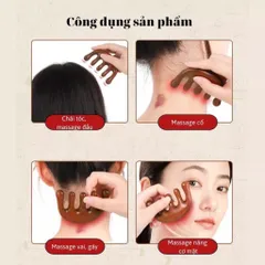Mắt Lược Massage Nhỏ Da Đầu Bộ 2 Lược Massage Da Đầu Cho Tóc, Lược Gỗ Đàn Hương Giá Rẻ