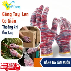 T2| Găng Tay Len Dày Dặn Việt Dương Co Giãn Tốt, Thoáng Mát Cho Làm Vườn, Làm Rẫy - GD7KIM