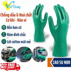 [HOT] Găng tay chống dầu NBR VIỆT DƯƠNG Chịu Lửa nhẹ, hoá chất, lót vải cotton 100% - GCSNBR
