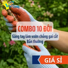 COMBO 10 Đôi Găng Tay Làm Vườn Chống Gai Việt Dương Phủ Cao Su Xây Dựng, Cơ Khí, Bốc Xếp - 10GDC7KIM
