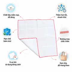 Khăn Lau Mồ Hôi Việt Dương Thấm Hút Nhanh Chóng Từ Sợi Bông Mềm Mịn Phơi Nhanh Khô - KHANSET5