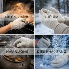 Găng Tay Giữ Ấm Và Cách Nhiệt Cho Nướng Bánh + Điêu Khắc Băng Nghệ Thuật - GDCOTTON