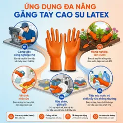 COMBO 20 Đôi Găng Tay Cao Su Loại 1 Chống Thấm Nước Rửa Chén + Vệ Sinh Nhà Cửa - 20GCSLATEX