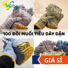 COMBO 100 Đôi Găng Tay Muối Tiêu Nhiều Màu Chất Liệu Len Dày Dặn Bảo Hộ Lao Động - GD7KIM
