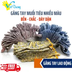 10 Đôi Găng Tay Muối Tiêu Len Việt Dương Dày Dặn Bảo Hộ Lao Động Và Bốc Xếp - GD7KIM