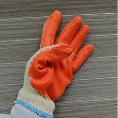 COMBO 10 Đôi Găng Tay Phủ Cao Su Cam  Việt Dương Dệt 10 Kim Làm Vườn Cơ Khí Xây Dựng - 10GDC10KIM