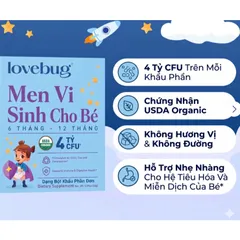 Men Vi Sinh Lovebug Baby 4 Tỷ CFU Organic USDA Mỹ