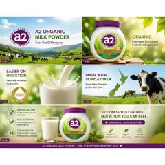 Sữa bột A2 nguyên kem hữu cơ cao cấp A2 Organic Premium Full Cream 800gr