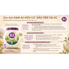 Sữa bột A2 nguyên kem hữu cơ cao cấp A2 Organic Premium Full Cream 800gr