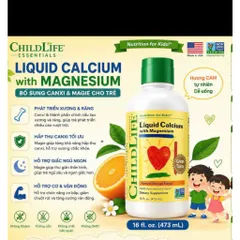 Canxi Lỏng Childlife Liquid Calcium Magie Kẽm Vitamin D3 474ml Mỹ