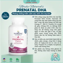 DHA bầu Prenatal Nordic bổ sung cho phụ nữ mang thai, bà bầu 90 viên/180 viên