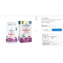 DHA bầu Prenatal Nordic bổ sung cho phụ nữ mang thai, bà bầu 90 viên/180 viên