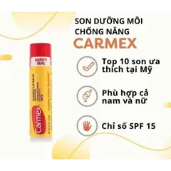 SET 3 CÂY Son dưỡng môi CARMEX Siêu Cấp Ẩm Làm Mềm Môi, Giảm Nứt Nẻ, Chống Nắng SPF15