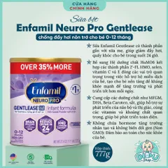 Sữa Enfamil Neuro Pro Gentlease chống đầy hơi nôn trớ cho bé từ 0 đến 12 tháng