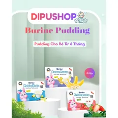 [DATE 12/2026] Pudding Burine vỉ 6 hộp x 50g vị Vani/Chuối/Dâu cho bé từ 6m+