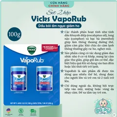 Dầu cù là Vicks Vaporub Mỹ ấm ngực giảm ho, giảm đau dành cho người lớn và trẻ em từ 2 tuổi