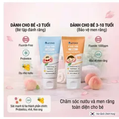 Kem đánh răng lợi khuẩn Pro HA Atono2 Hàn Quốc cho bé 6m+ ( Tuýp 50g)