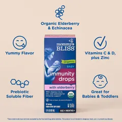 Siro tăng đề kháng hữu cơ MOMMY'S BLISS kèm prebiotic cho bé từ 4 tháng hàng Mỹ