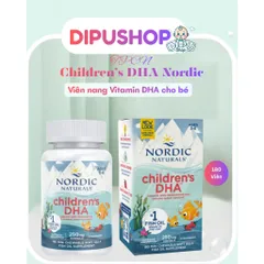 180 viên Dầu Cá Nordic Children's DHA Mini Omega 3 250mg Vị Dâu Cho Bé 3-6 Tuổi Phát Triển Trí Não