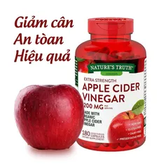 Viên Giấm Táo Giảm Cân Nature's Truth Apple Cider Vinegar (180v) Mỹ (hũ)