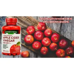 Viên Giấm Táo Giảm Cân Nature's Truth Apple Cider Vinegar (180v) Mỹ (hũ)