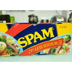 [giá tốt] Thịt Hộp Spam Mỹ 340g ( Loại ít Mặn) - Thịt Spam đã được nấu chín hoàn toàn, có thể dùng ngay hoặc hâm nóng