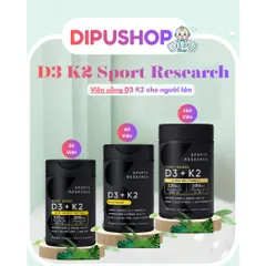 Vitamin D3 + K2 SPORTS RESEARCH SR mẫu mới Veggie Softgels
