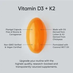 Vitamin D3 + K2 SPORTS RESEARCH SR mẫu mới Veggie Softgels