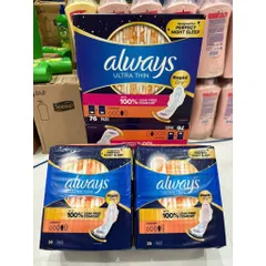 Băng vệ sinh hộp Always của Mỹ 92 miếng, 88, 76 miếng