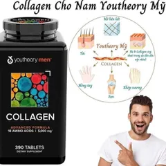 Hàng Mỹ Chính Hãng Collagen Cho Nam Youtheory Men Type 1 2 3 Hộp 390 Viên