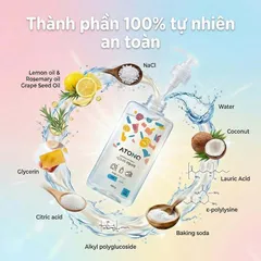 TÚI Nước Rửa Bình Sữa, Chén Bát Và Rau Củ Quả Thuần Chay Atono2 480g
