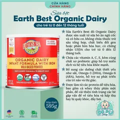 [Hàng Mỹ Bay Air] Sữa bột hữu cỡ Earth Best Organic Cho bé 0-3 tuổi