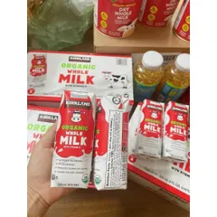 [DATE 2027 VỎ NHÒE DATE] Sữa tươi Organic Whole Milk Kirkland thùng 18 hộp