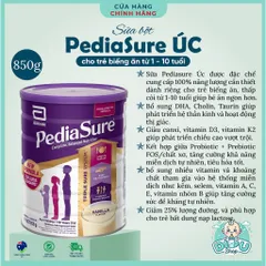 850g Sữa Bột PediaSure Úc Nắp Tím Vani Bé Biếng Ăn Tăng Cân Thấp Còi 1-10 Tuổi